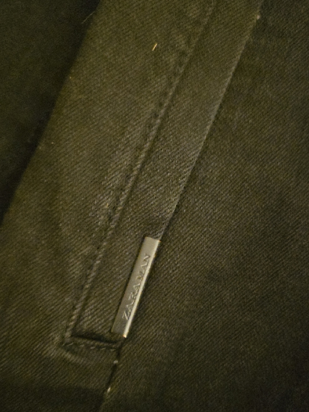 Zara Black Denim Military Field Jacket with Chest Pockets - Picture 6 of 6